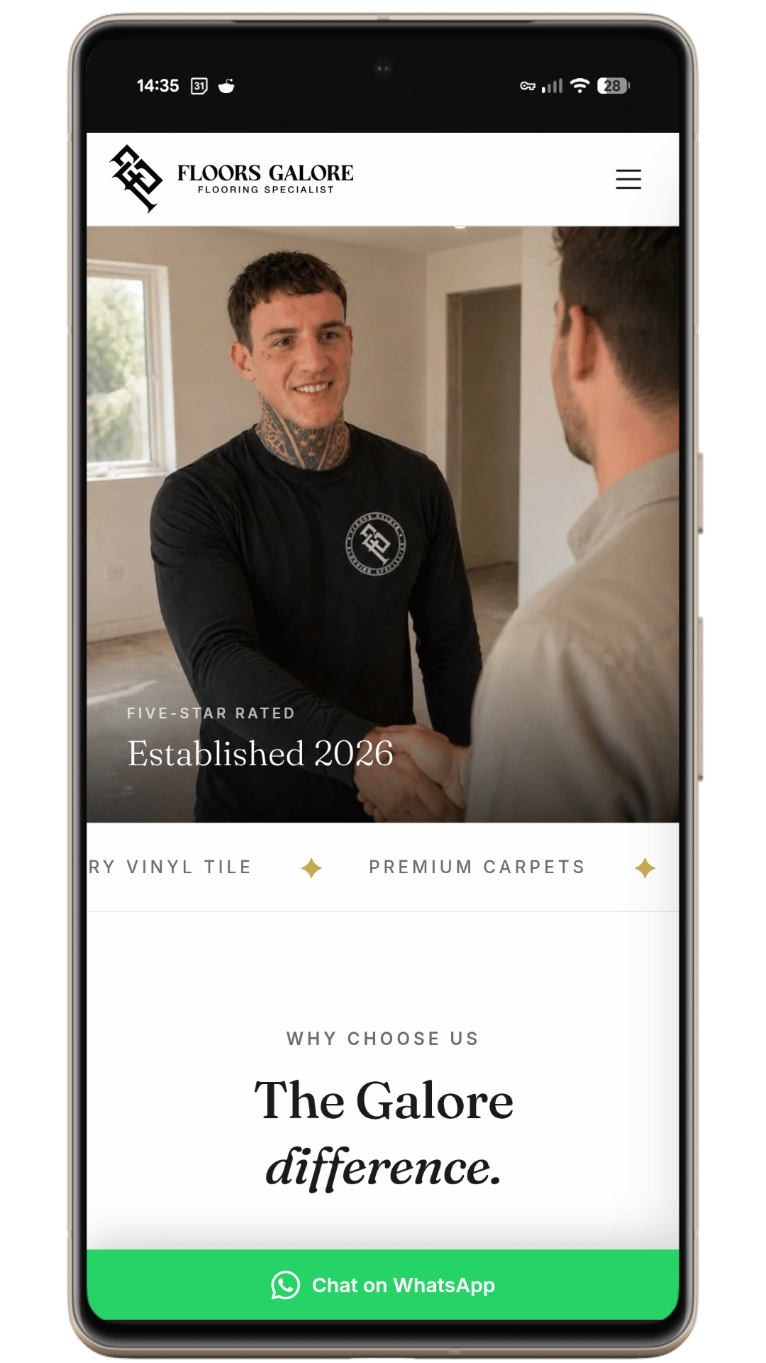 dotwall website design quality — full-height mobile preview