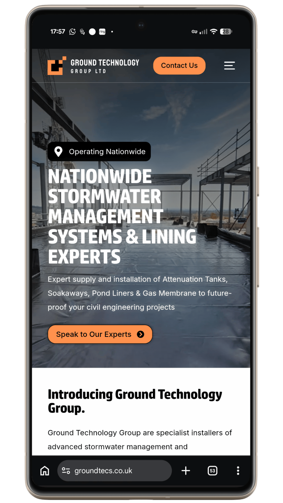 Ground Tec one-page website example