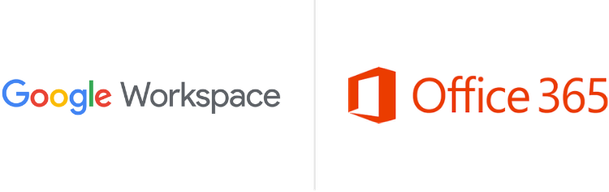 Google Workspace and Microsoft 365 logos — platforms we support