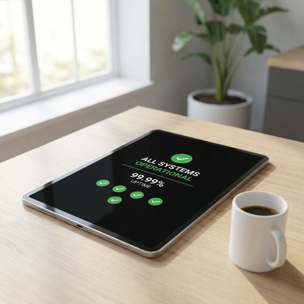 Illustration representing 24/7 remote monitoring and system health