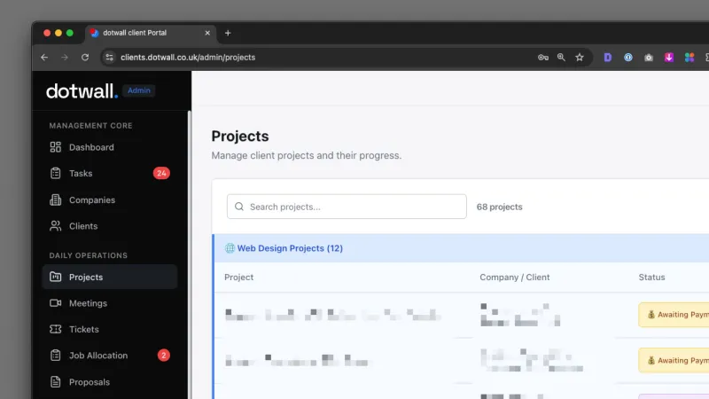 Business admin portal