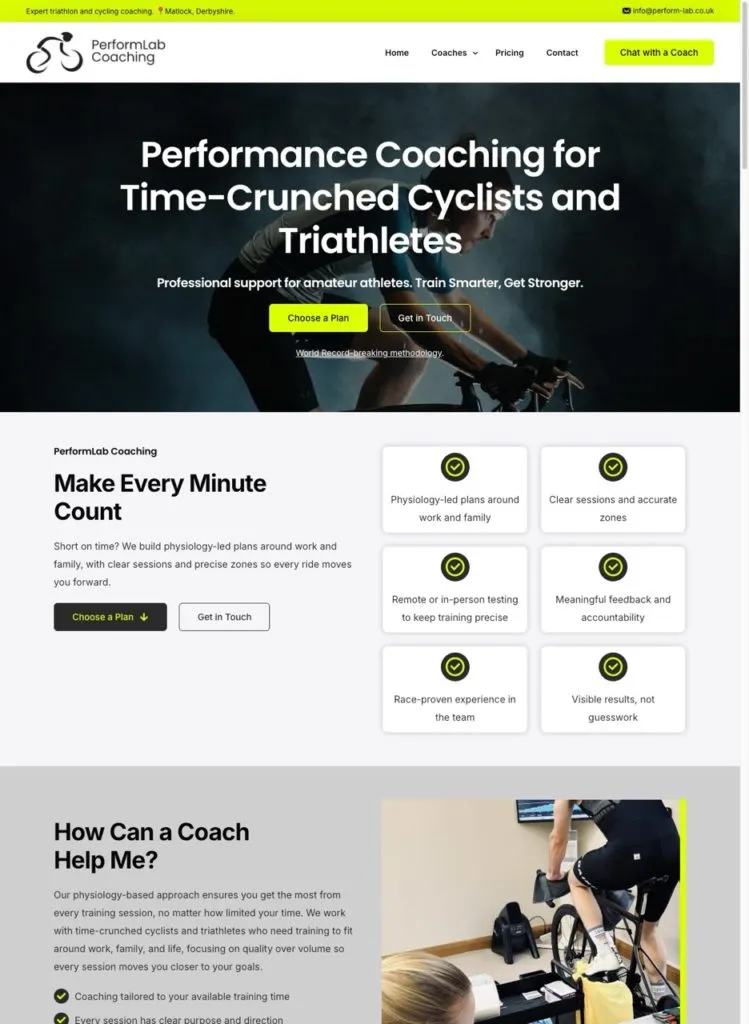 PerformLab Coaching website