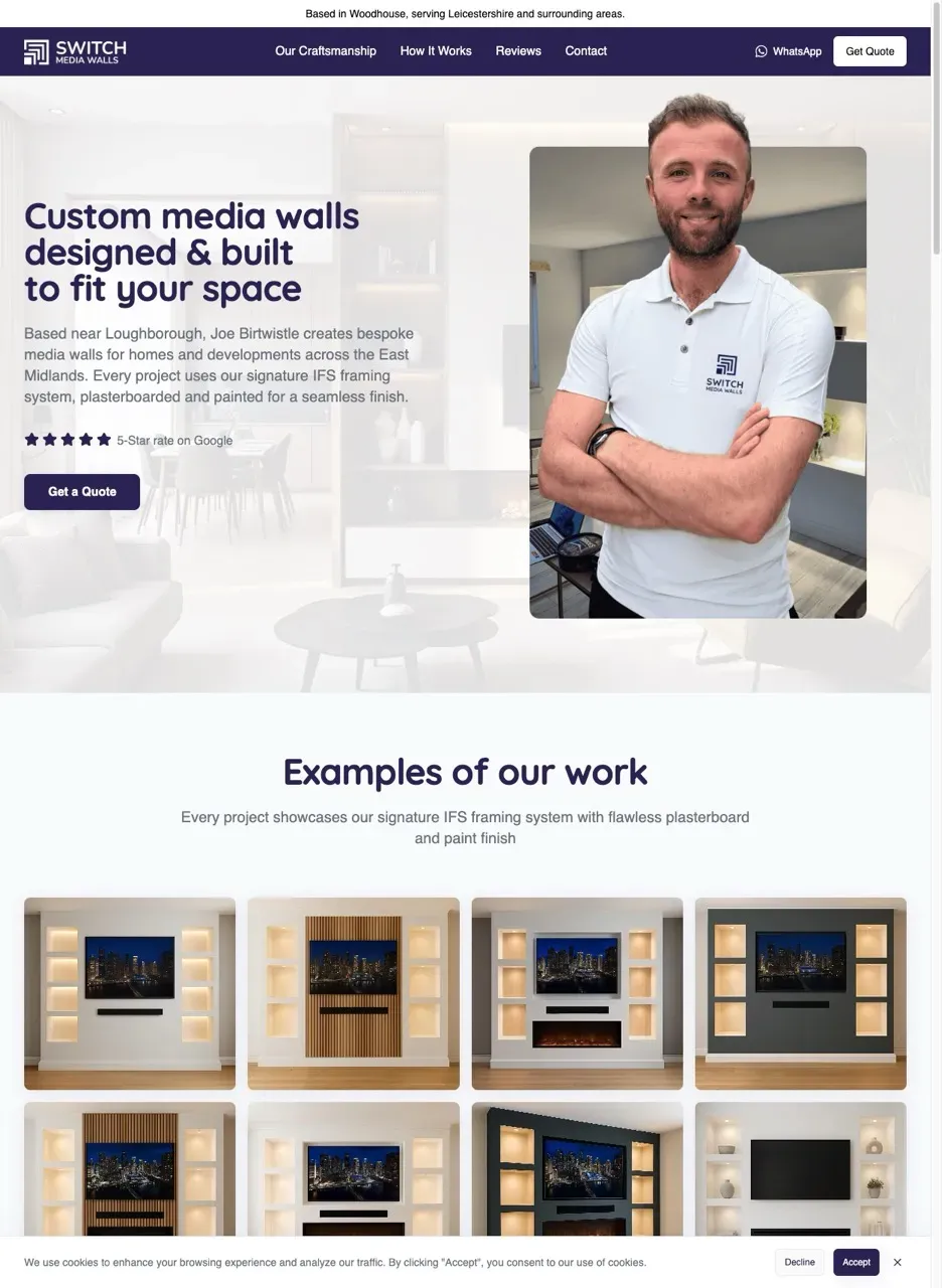 Switch Media Walls website