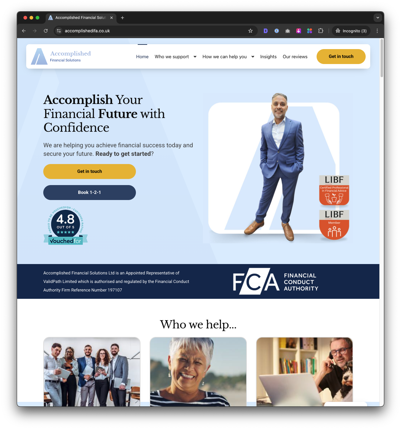 Accomplished Financial Solutions website screenshot