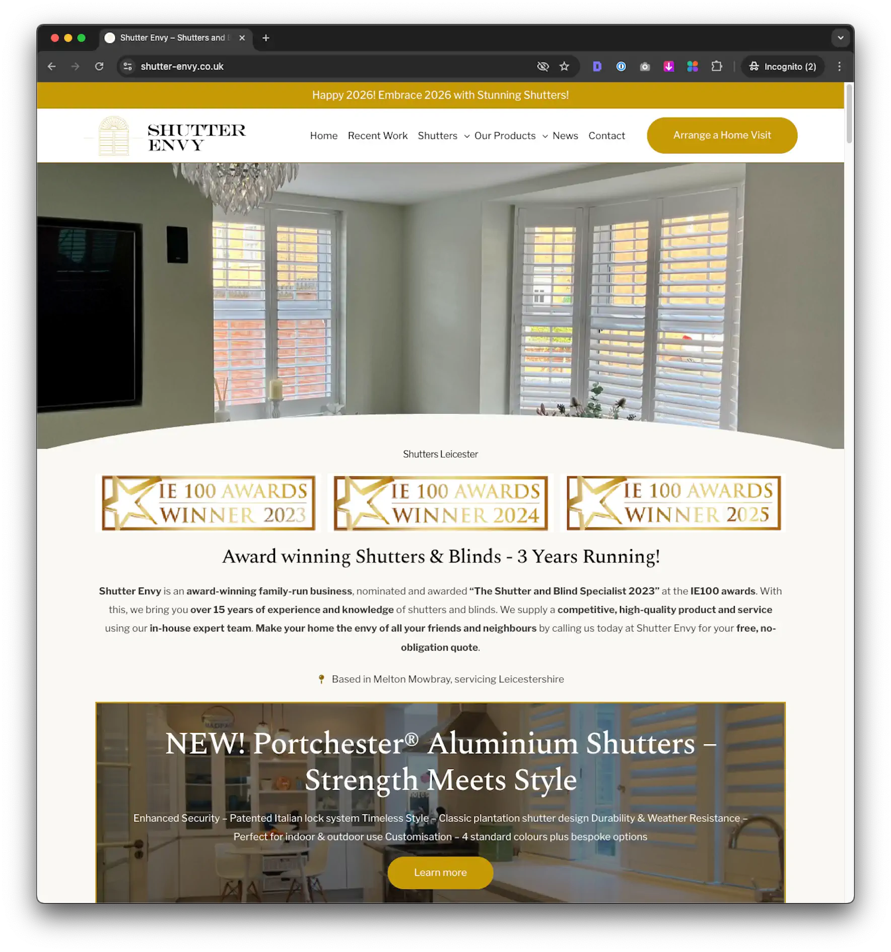 Shutter Envy website screenshot