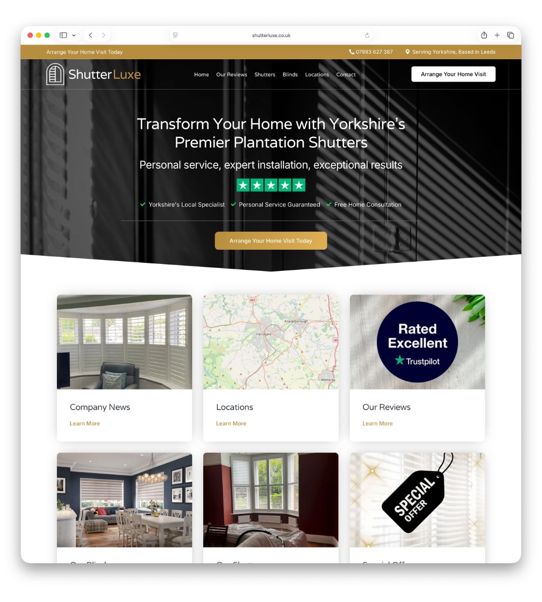 ShutterLuxe website — built by dotwall