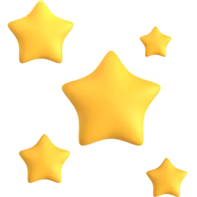 a bunch of 3d golden stars representing 5-star services by dotwall web design