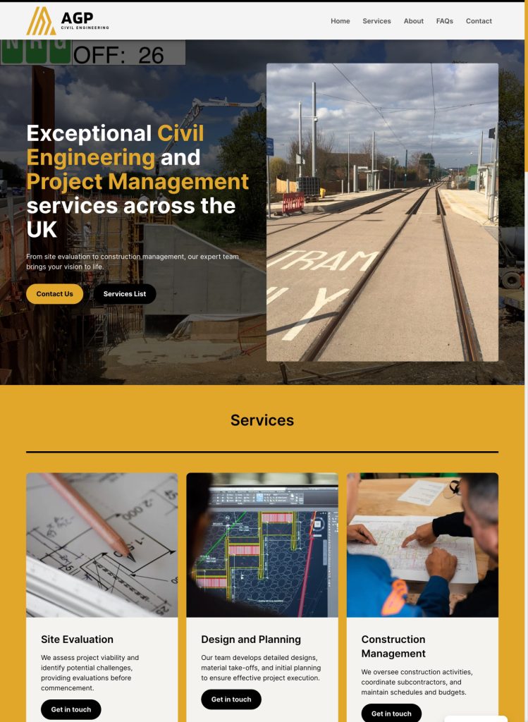 agpcivilengineering.co .uk screenshot dotwall