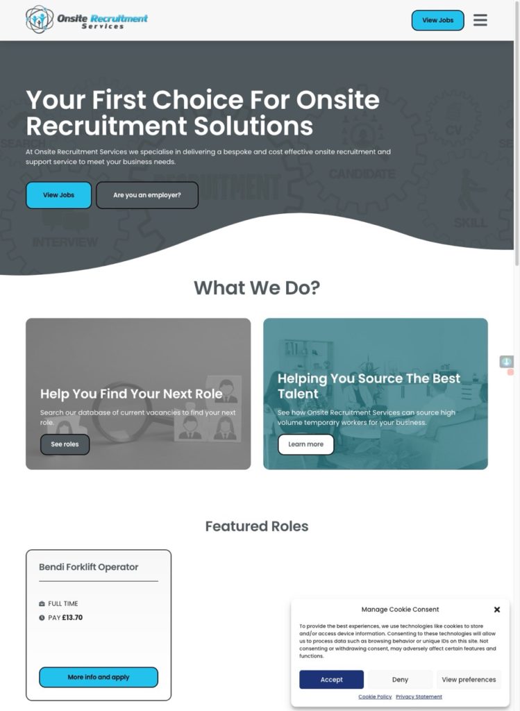 onsiterecruitment.co .uk screenshot dotwall Large