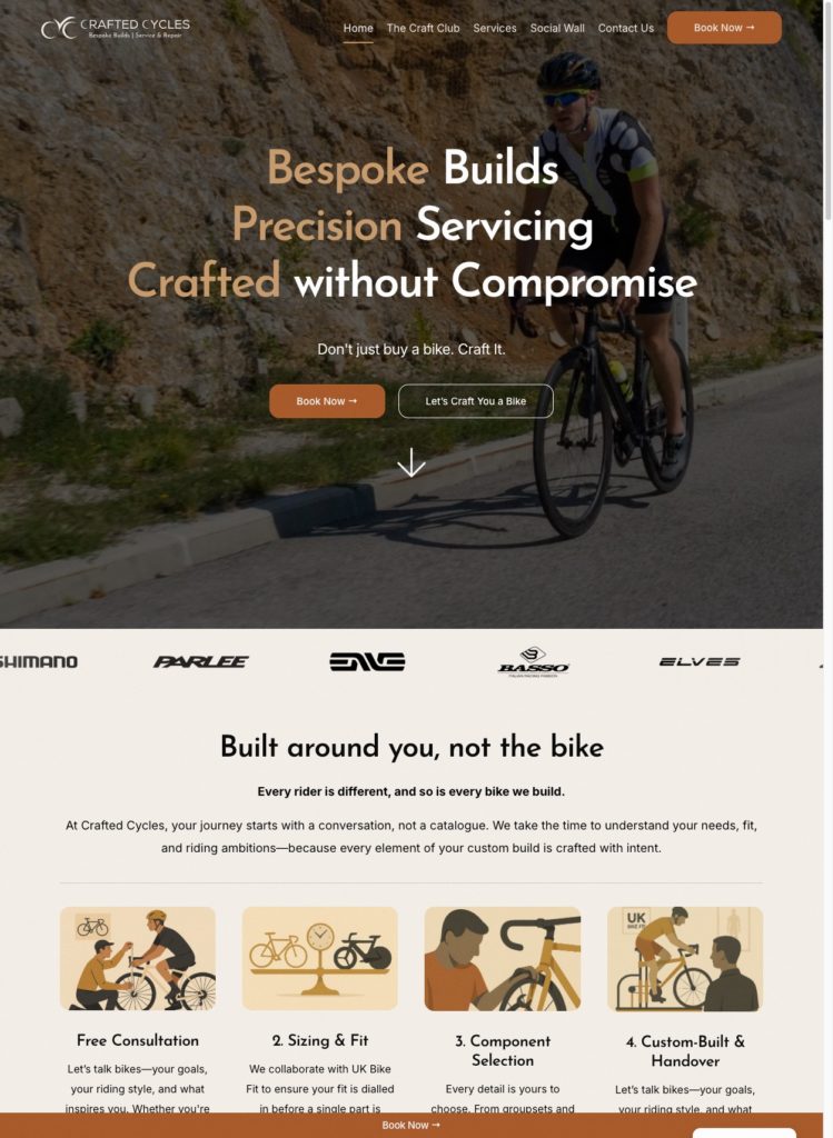craftedcycles.co .uk screenshot dotwall