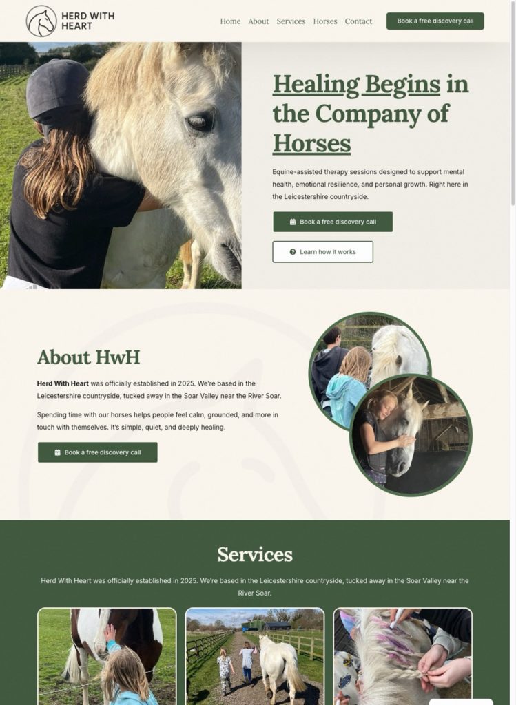 herdwithheart.co .uk screenshot dotwall Large