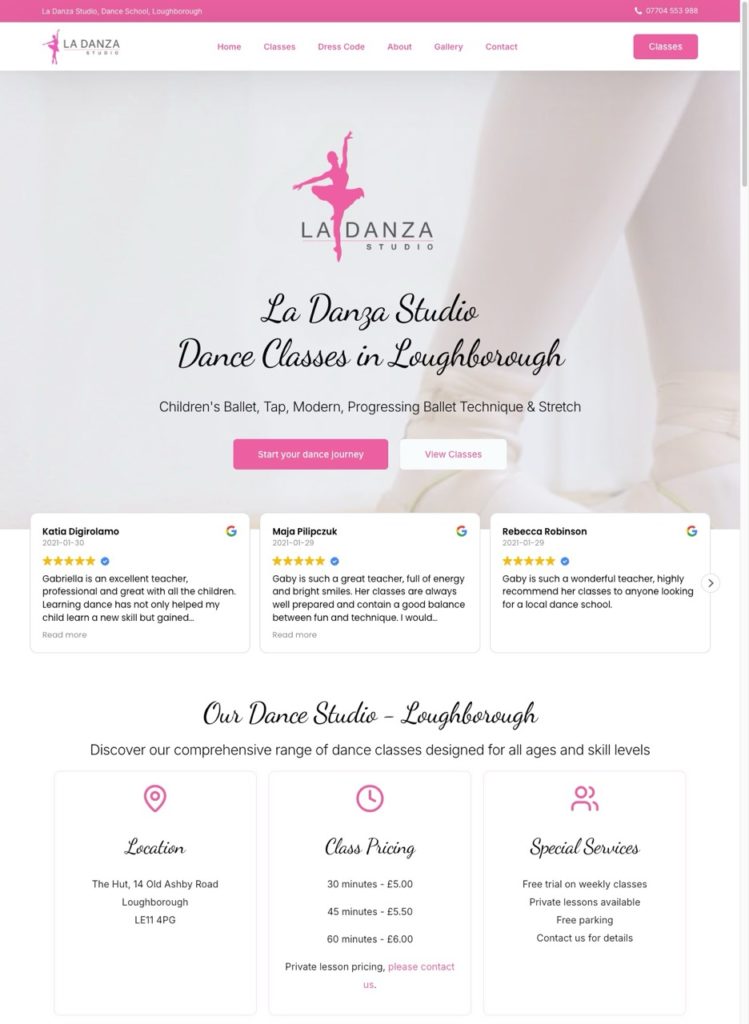 ladanzastudio.co .uk screenshot dotwall Large