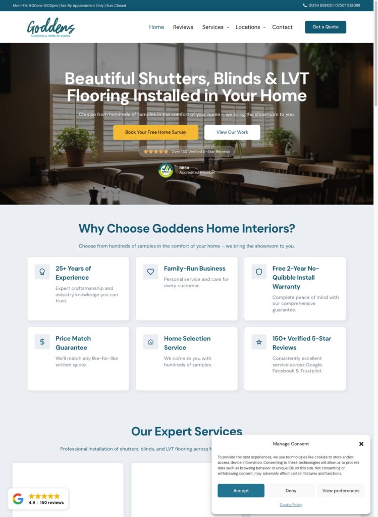 goddenshomeinteriors.co .uk screenshot dotwall