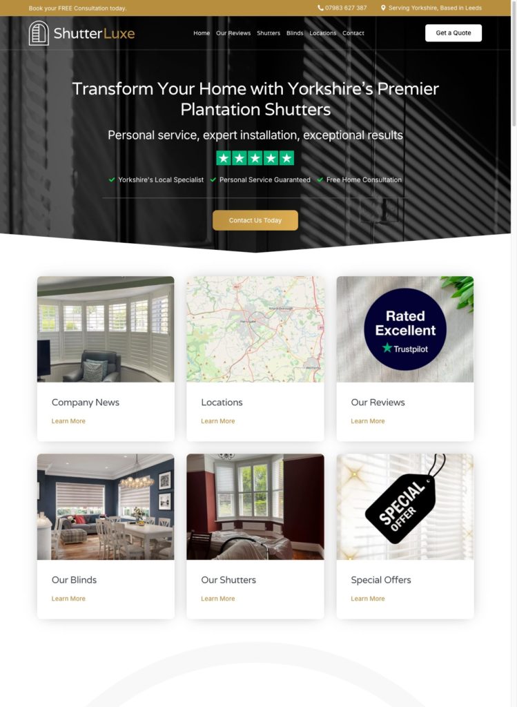 shutterluxe.co .uk screenshot dotwall
