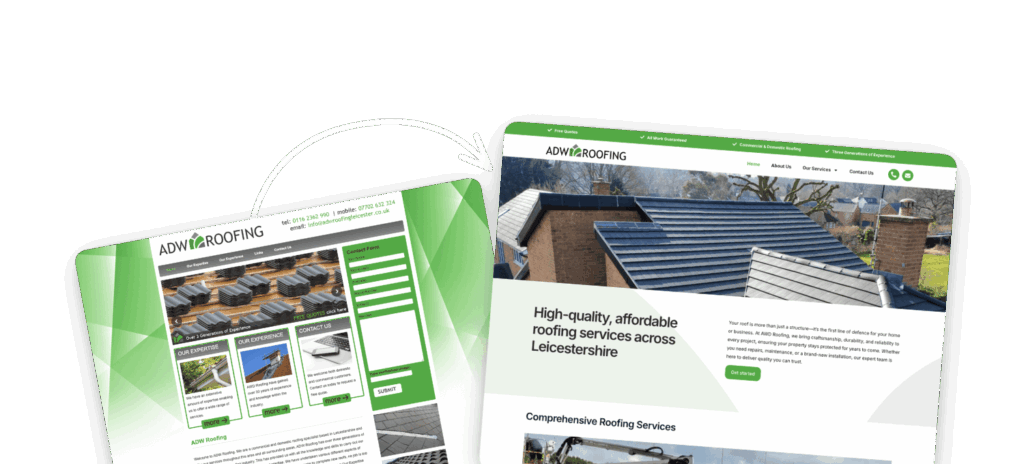 ADW Roofing new website by dotwall of web design 2